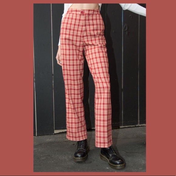 Casual Pants Brandy Melville Red Plaid Pants Brandy Melville Pants